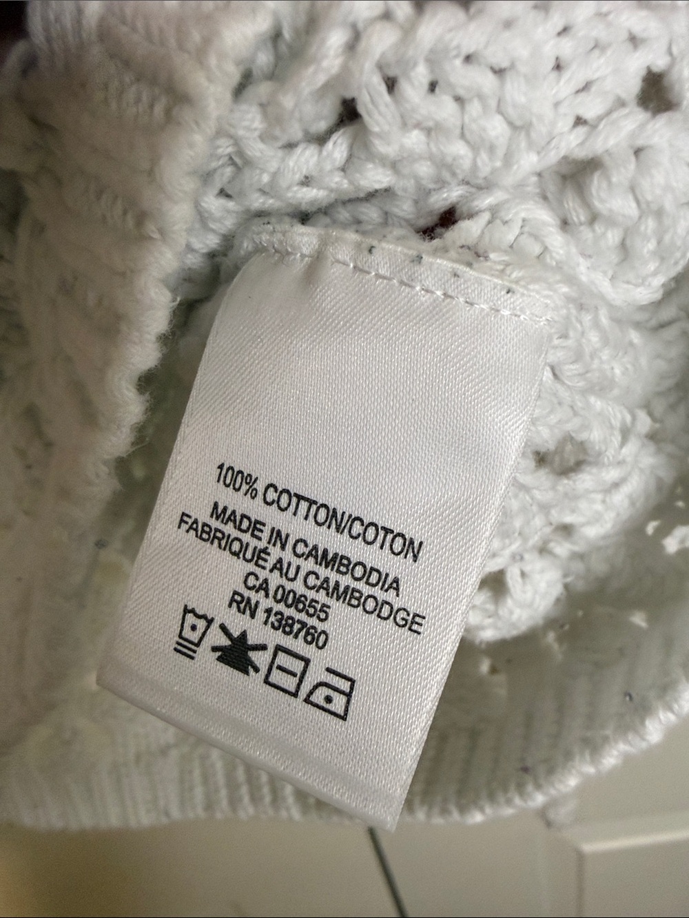 White Open-Knit Women's Sweater - Picture 3 of 4